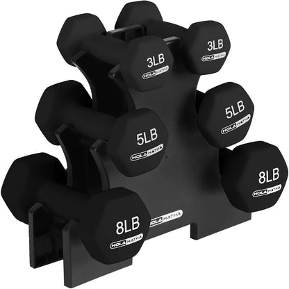 Neoprene Dumbbell Free Hand Weight Set with Rack, Ideal for Home Exercises to Gain Tone and Definition