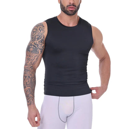 Men Compression Tank Top Slim Sleeveless Vest Breathable Quick Dry for Fitness Gym Sweat Cycling Active Tops