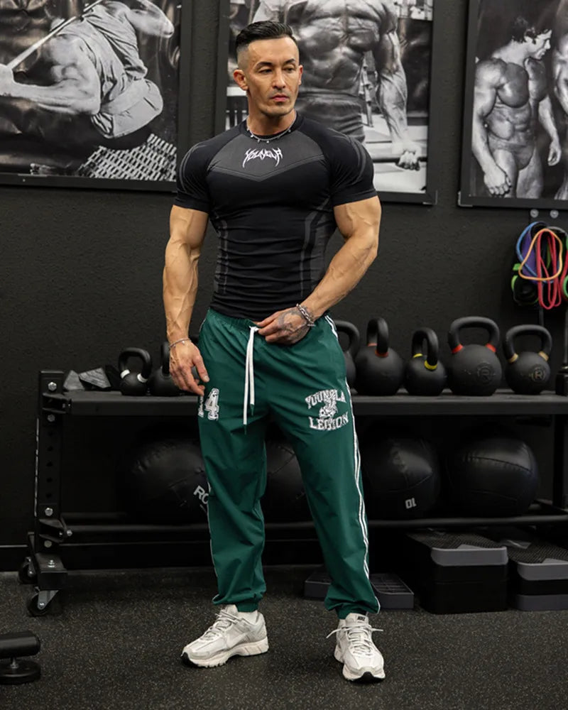 Men Short Sleeve 2025 Spring Autumn New StyleFitness Clothes Quick Drying Breathable Stretch Tight Fitting Clothing T-Shirt