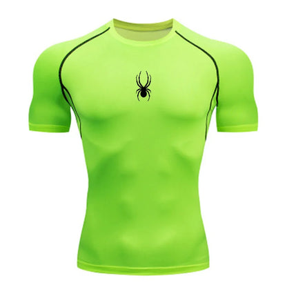 Men Sport T-Shirt Spider Quick Dry Bodybuilding Running Shirt Compression Tops Gym T Shirt Men Fitness Tight Tees Rashgard