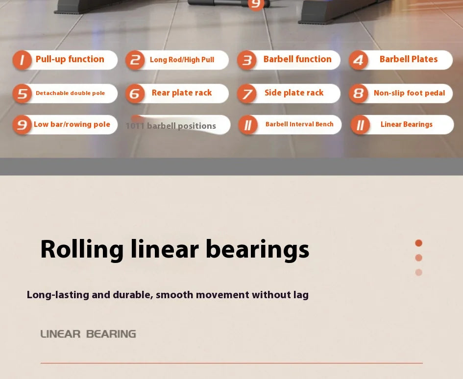 Smith machine gantry fitness equipment, home bird squat bench, multi-functional home comprehensive trainer