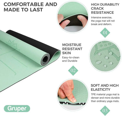 TPEgoyamat Non-slip, Pilates mat, environmentally friendly, Tear resistant thick yoga mat, suitable for family exercise mat,