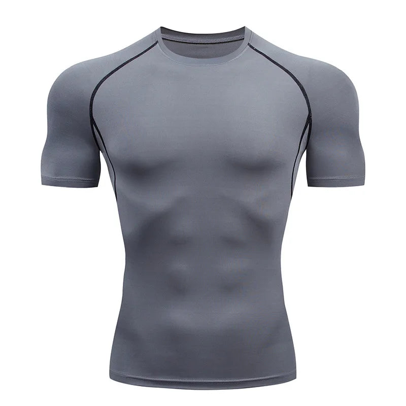 Sport T Shirt Men Quick Dry Short Sleeve Sport Tee Tops Gym Fitness Compression Shirt Training Running T-Shirt Men Rashgard