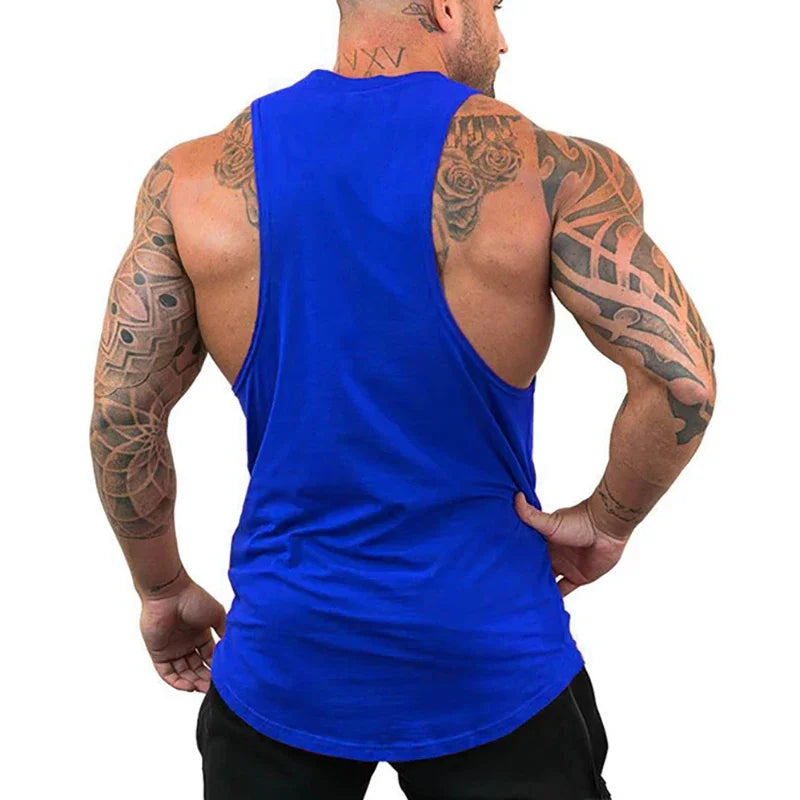 Red Spider Printed Running Tank Tops Gym Fitness Cotton Breathable Sleeveless T-Shirt Mens Bodybuilding Loose Training Clothing