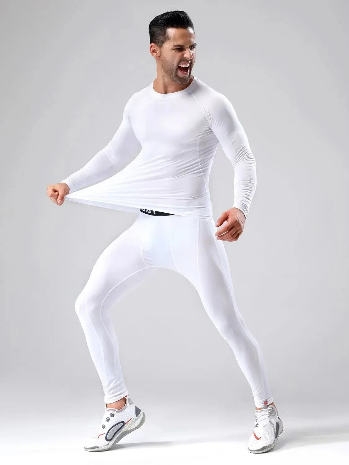 2pcs Men's Compression Sportswear Suit Elastic Training Yoga Sets Workout Jogging Fitness Clothing Tracksuit Pants Sporting