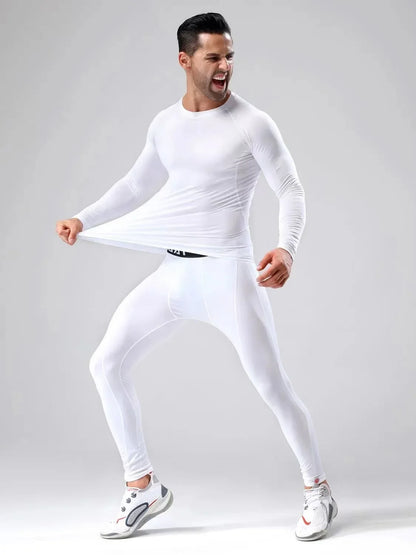 2pcs Men's Compression Sportswear Suit Elastic Training Yoga Sets Workout Jogging Fitness Clothing Tracksuit Pants Sporting