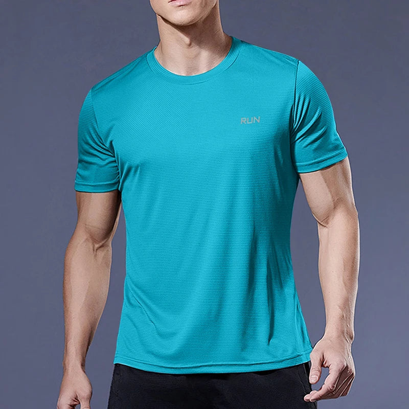 Summer Mens Quick Dry Running Bodybuilding Shirts Sport Gym t Shirt Men Short Sleeve Fitness Tops Oversized t-Shirt Jersey