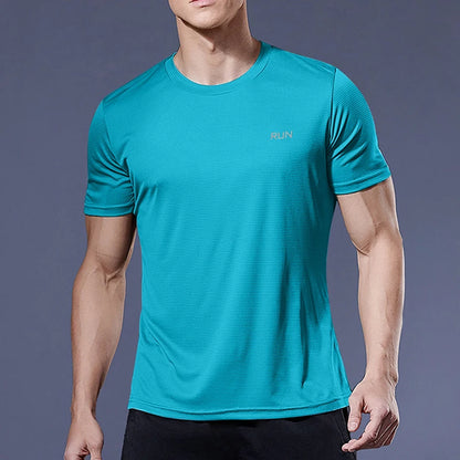 Summer Mens Quick Dry Running Bodybuilding Shirts Sport Gym t Shirt Men Short Sleeve Fitness Tops Oversized t-Shirt Jersey