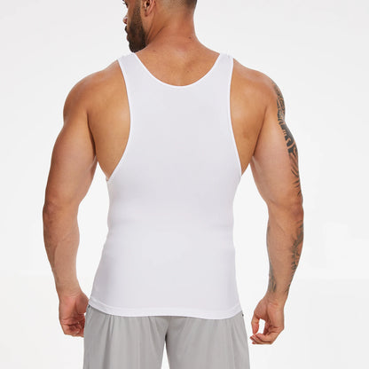 New Men's Shapewear Slimming Body Shaper Horizontal Stripe Compression Band Tummy Control T-Shirt Cross Elastic Workout Top