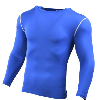 Men Compression Running T-Shirt Gym Sportswear Training Jogging Shirts Fitness Tight Long Sleeve Sport T-shirt Quick Dry Clothe
