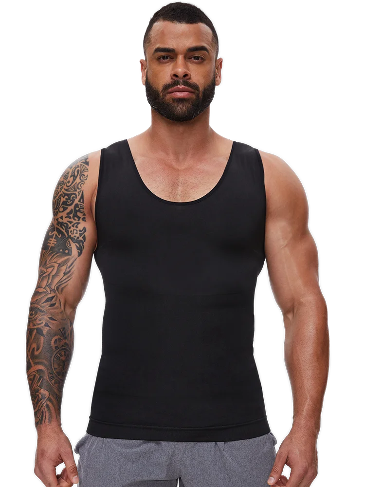 Mens Tummy Control Shapers Compression Shirt Slimming Undershirt Body Shaper Tank Tops gynomastica Sleeveless Shapewear Vest