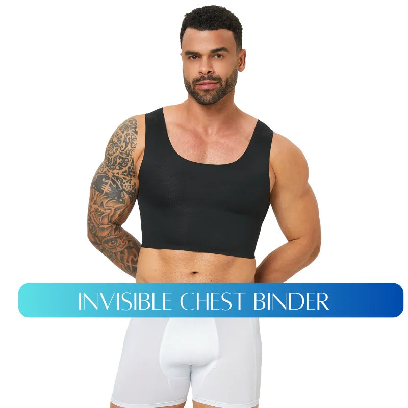 Men's seamless shaping short vest, sleeveless slim fit underwear, high elasticity breathable comfortable vest