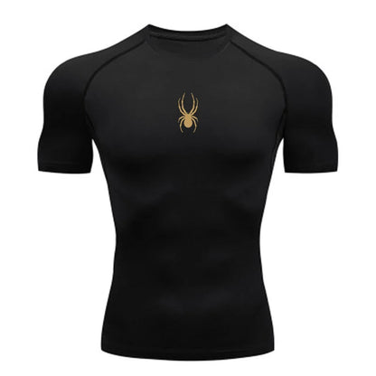 Men Sport T-Shirt Spider Quick Dry Bodybuilding Running Shirt Compression Tops Gym T Shirt Men Fitness Tight Tees Rashgard