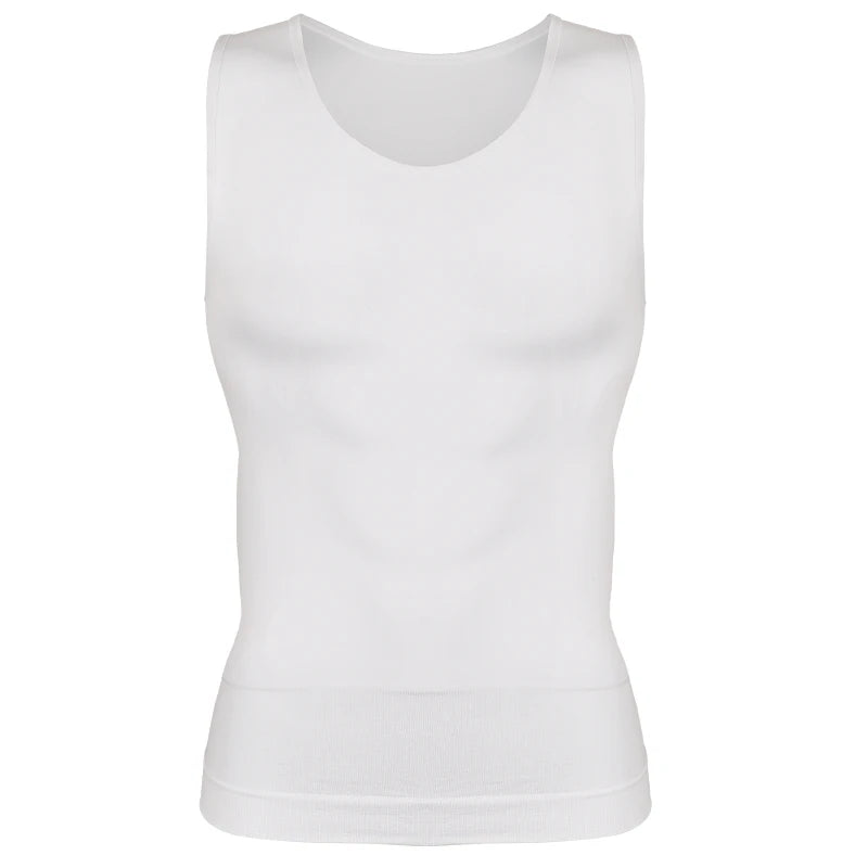 Compression Shirts Men Tummy Control Shapewear Compression Shirt Flat Belly Abdomen Slim Vest Waist Trainer Fitness Workout