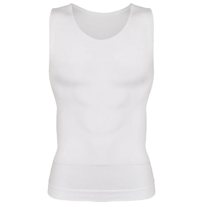 Compression Shirts Men Tummy Control Shapewear Compression Shirt Flat Belly Abdomen Slim Vest Waist Trainer Fitness Workout