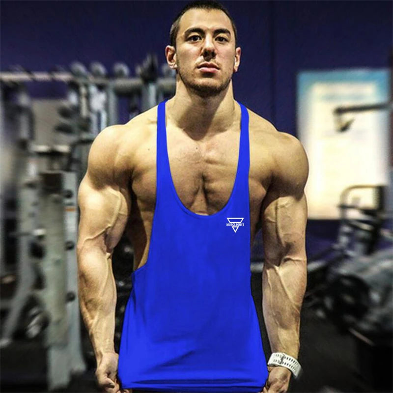 2024 New Bodybuilding Stringer Tank Top Men Fitness Clothing Gyms Shirt Brand Muscle vest Workout Cotton Regatas Masculino