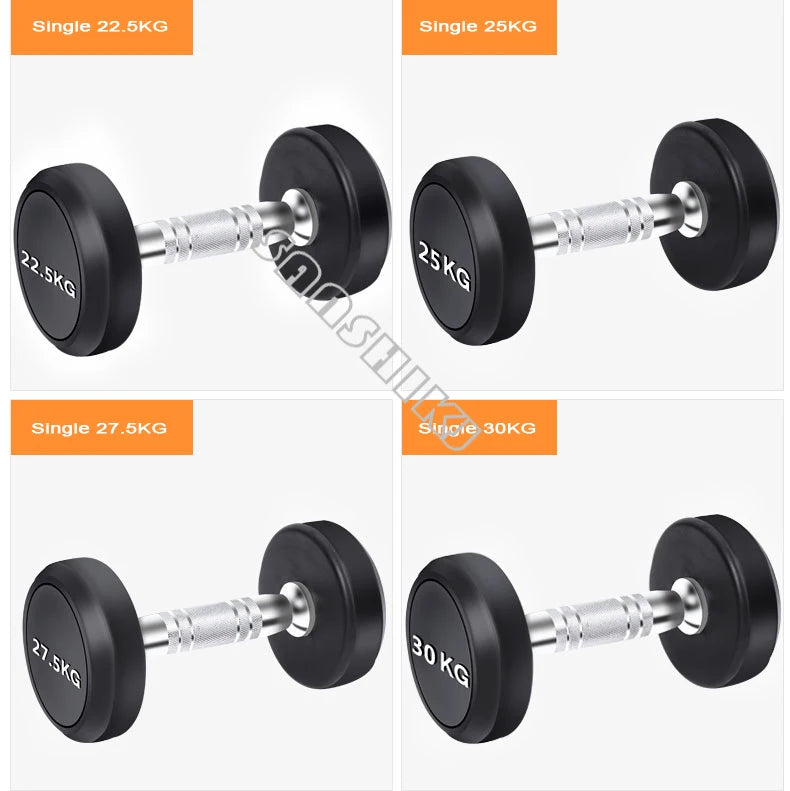 Round Rubber Coated Steel Dumbbell for Men and Women, Special Fitness Equipment, Classic, 5kg-20kg