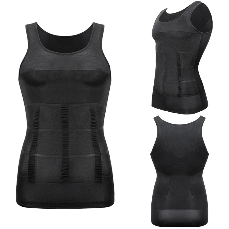 Mens Slimming Body Shaper Vest Shirt Abs Abdomen Slim Gym Workout Tummy Control Compression Tank Top Sleeveless Shapewear
