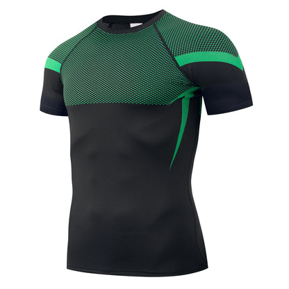 HANRAN Men's Compression shirt Tight Quick Dry Running Sports T-Shirt Gym Fitness Training Workout Breathable Man Brand Top