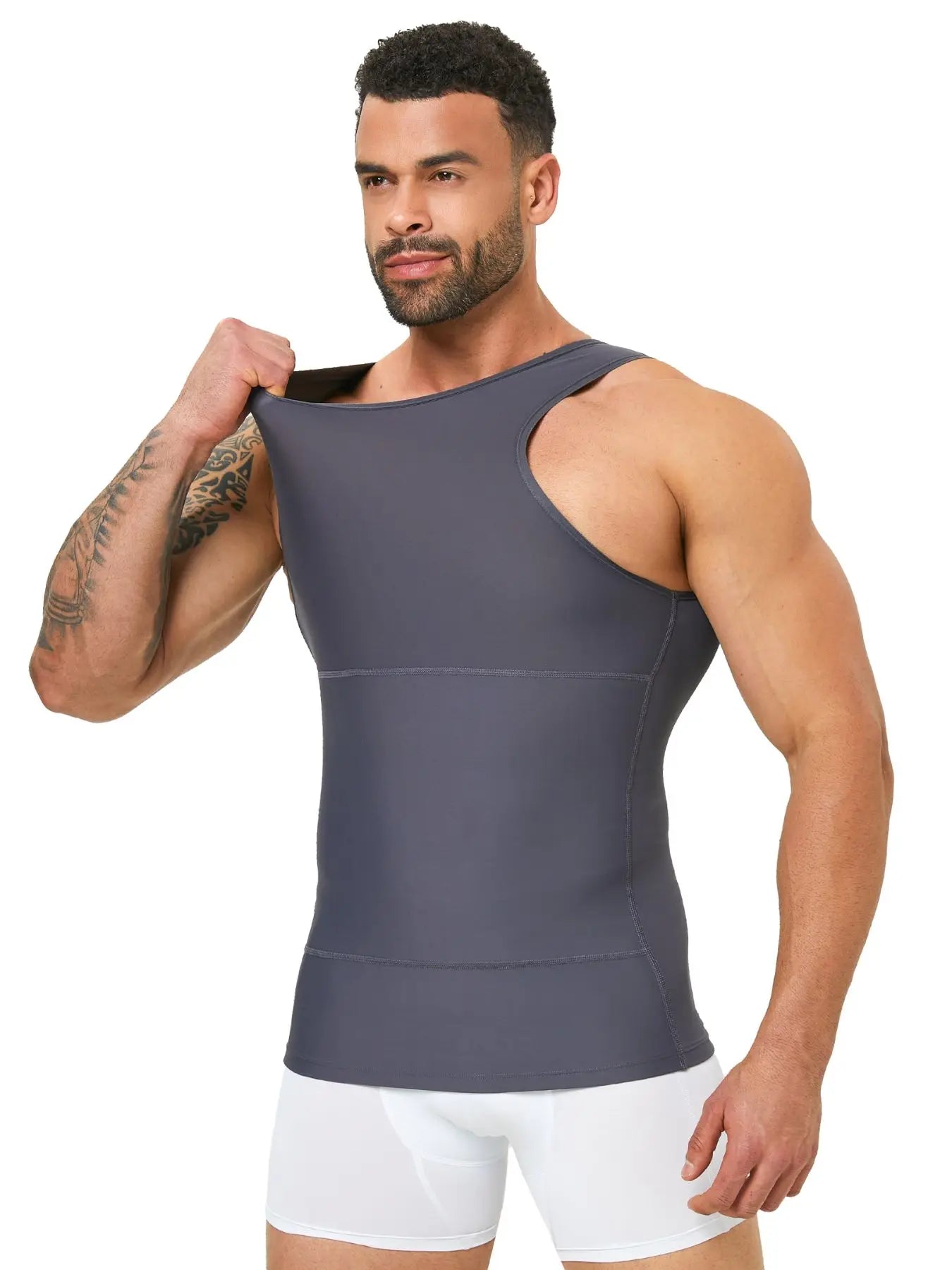 Mens Shapewear Hide Gynecomastia Compression Tank Tops Men Body Shaper Tummy Control Slimming Undershirt