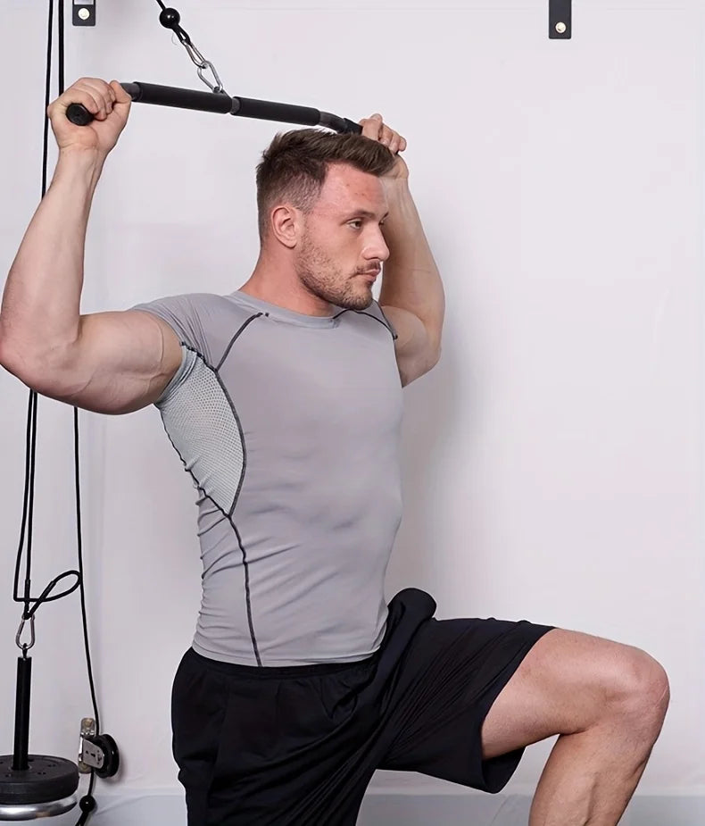 Fitness Lat Pull Down Bar Press Biceps Back Strength Workout Handle For Cable Machine Attachment Gym Accessories