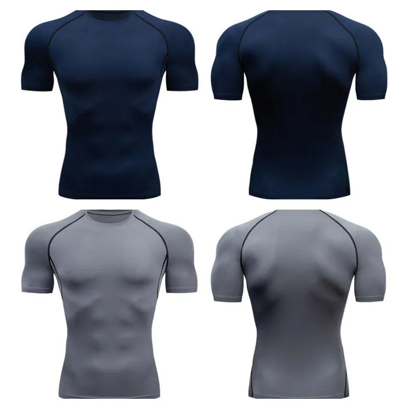 Sport T Shirt Men Quick Dry Short Sleeve Sport Tee Tops Gym Fitness Compression Shirt Training Running T-Shirt Men Rashgard