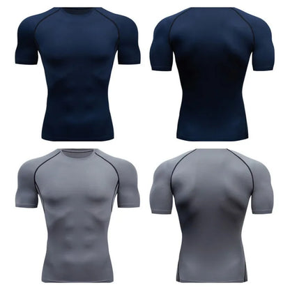 Sport T Shirt Men Quick Dry Short Sleeve Sport Tee Tops Gym Fitness Compression Shirt Training Running T-Shirt Men Rashgard