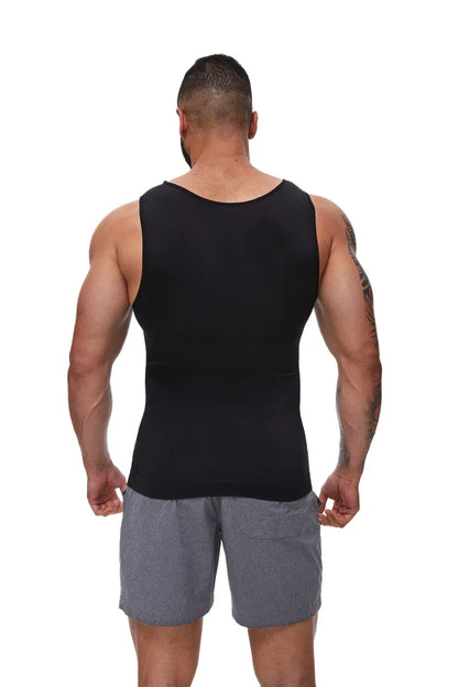 Mens Tummy Compression Shirts Control Shapewear Flat Belly Shaping Abdomen Vest Tank Top Fitness Workout Slimming Body Shaper