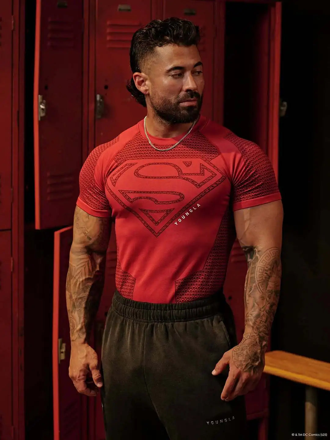 2025 YOUNGAL New Men's Fitness T-shirts clothing sports Tshirt tights high elastic training short sleeve fitness man clothing