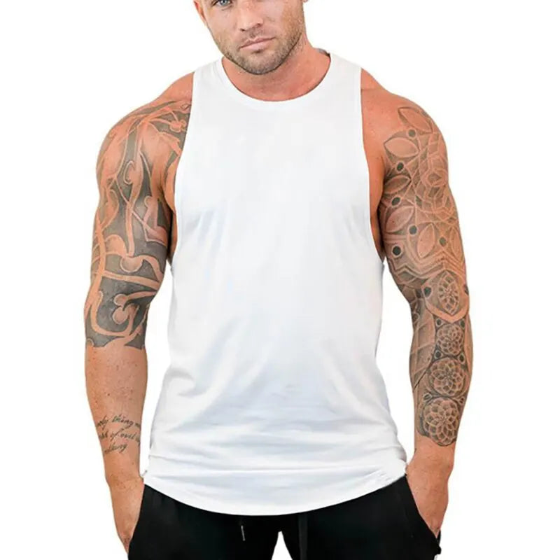Men's Jogging Undershirt Workout Fitness Comfortable Sleeveless T-Shirt Outdoor Sports Running Fashion Breathable Loose Vest