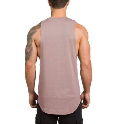 Cotton Breathable Sleeveless T-Shirt Gym Fitness Bodybuilding Training Clothing Mens Running Sport Solid Color Muscle Tank Tops