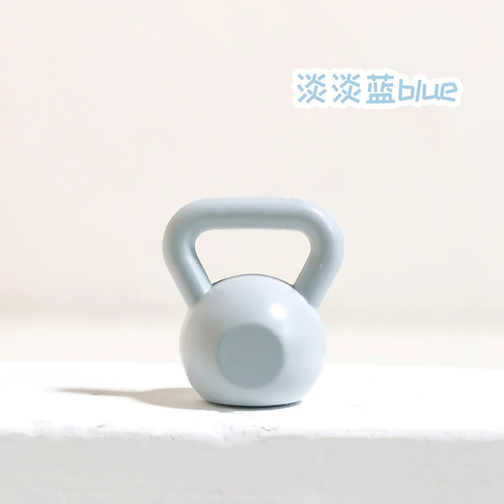 1Pcs 1/12 Dollhouse Miniature Metal Dumbbell Mini Kettlebell Model for ob11 bjd Doll House Accessories Decoration