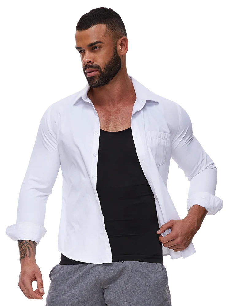 Mens Tummy Control Shapers Compression Shirt Slimming Undershirt Body Shaper Tank Tops gynomastica Sleeveless Shapewear Vest