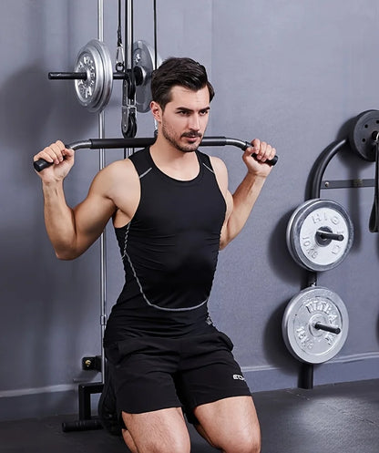 Fitness Lat Pull Down Bar Press Biceps Back Strength Workout Handle For Cable Machine Attachment Gym Accessories