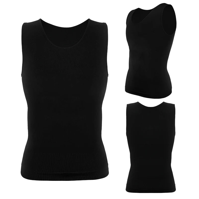 Mens Tummy Compression Shirts Control Shapewear Flat Belly Shaping Abdomen Vest Tank Top Fitness Workout Slimming Body Shaper