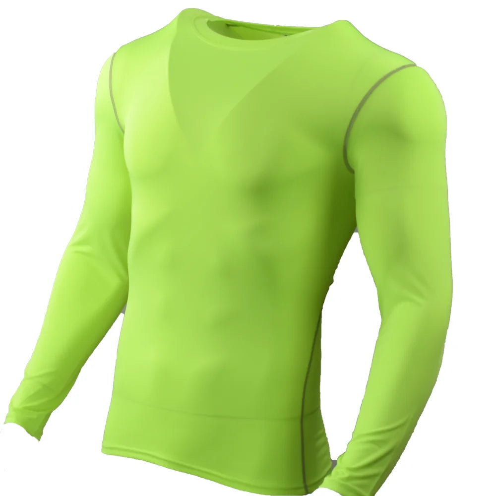 Men Compression Running T-Shirt Gym Sportswear Training Jogging Shirts Fitness Tight Long Sleeve Sport T-shirt Quick Dry Clothe