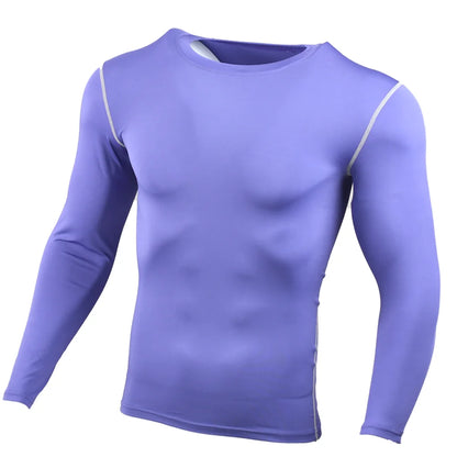 Men Compression Running T-Shirt Gym Sportswear Training Jogging Shirts Fitness Tight Long Sleeve Sport T-shirt Quick Dry Clothe