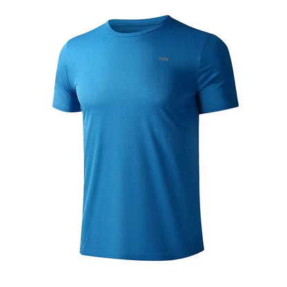 Men's Quick Dry Short Sleeve Gym Running Moisture Wicking Round Neck T-Shirt Training Exercise Gym Sport Shirt Tops Lightweight