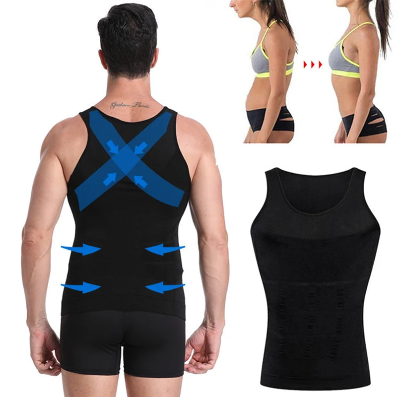 Men's Shapewear Slimming Body Corset Vest Shirt Compression Abdomen Tummy Belly Control Slim Waist Cincher Underwear Sports Vest