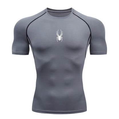 Men Sport T-Shirt Spider Quick Dry Bodybuilding Running Shirt Compression Tops Gym T Shirt Men Fitness Tight Tees Rashgard