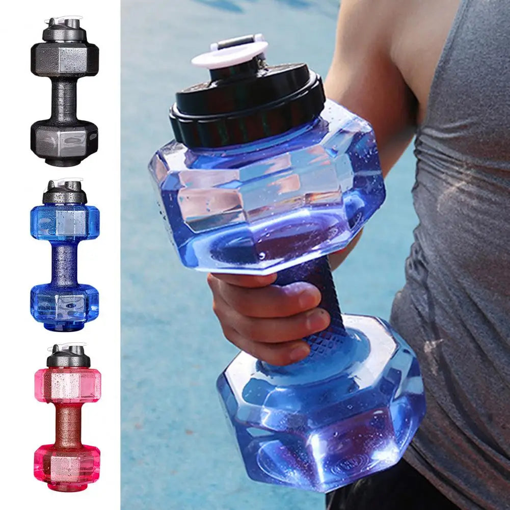 500/1500/2200/2600ML Dumbbell Water Bottle ET Dumbbell Shaped Kettle Arm Muscle Training Fitness Cycling Workout Water Bottle