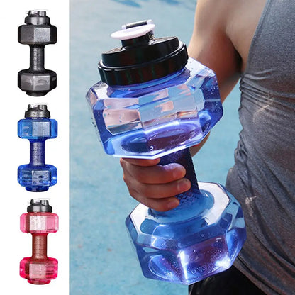 500/1500/2200/2600ML Dumbbell Water Bottle ET Dumbbell Shaped Kettle Arm Muscle Training Fitness Cycling Workout Water Bottle