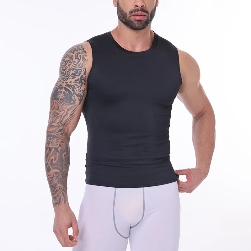 Men Compression Tank Top Slim Sleeveless Vest Breathable Quick Dry for Fitness Gym Sweat Cycling Active Tops