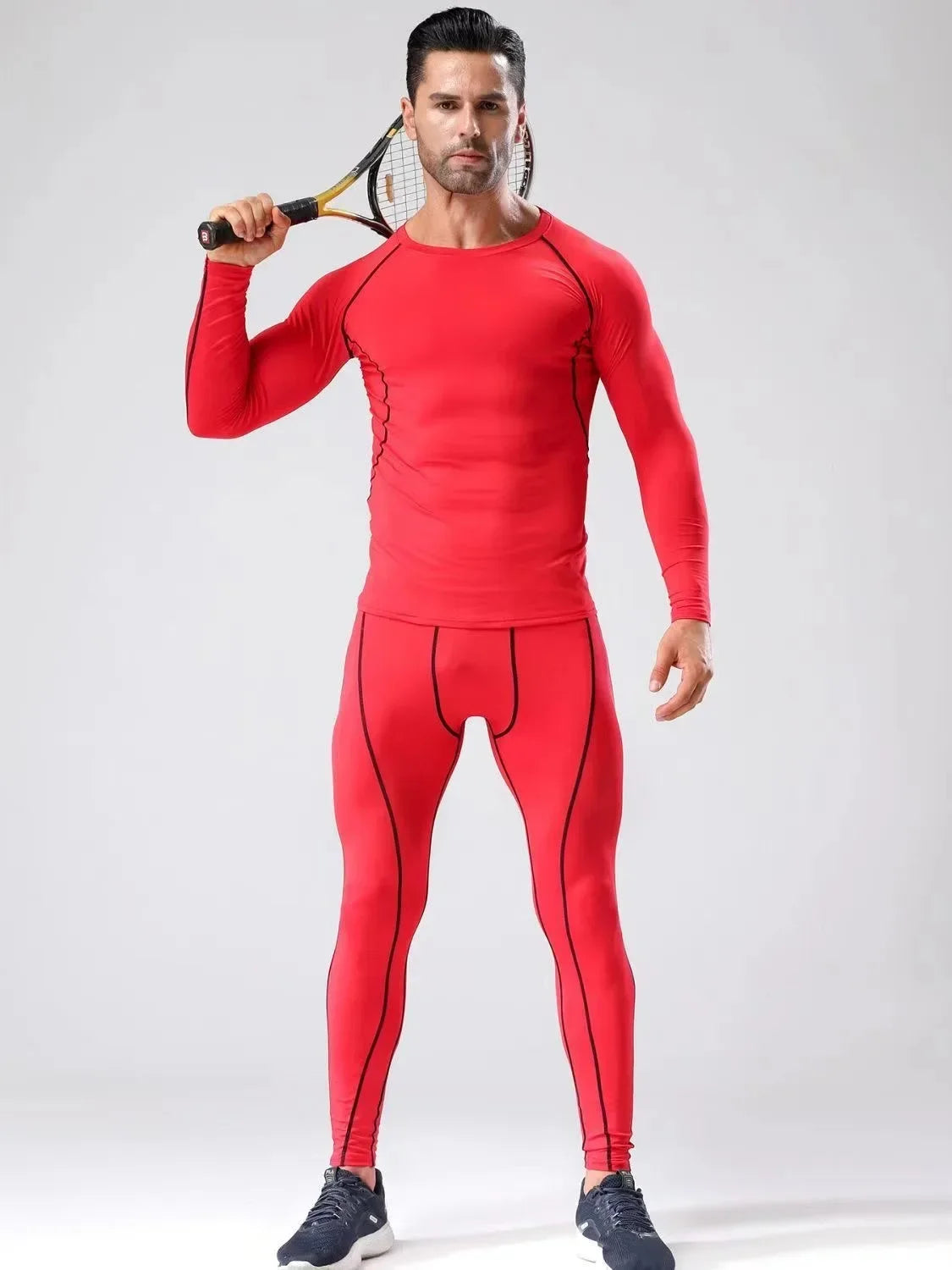 2pcs Men's Compression Sportswear Suit Elastic Training Yoga Sets Workout Jogging Fitness Clothing Tracksuit Pants Sporting