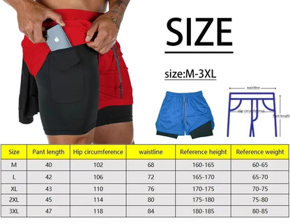 Men Compression Athletic Fitness Wear - Quick-Dry Tight Short-Sleeve Anime Double-Layer Shorts Summer Set Fitness Running Set