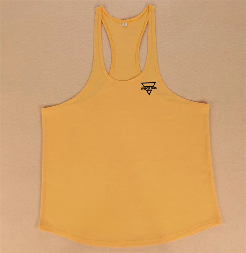 2024 New Bodybuilding Stringer Tank Top Men Fitness Clothing Gyms Shirt Brand Muscle vest Workout Cotton Regatas Masculino