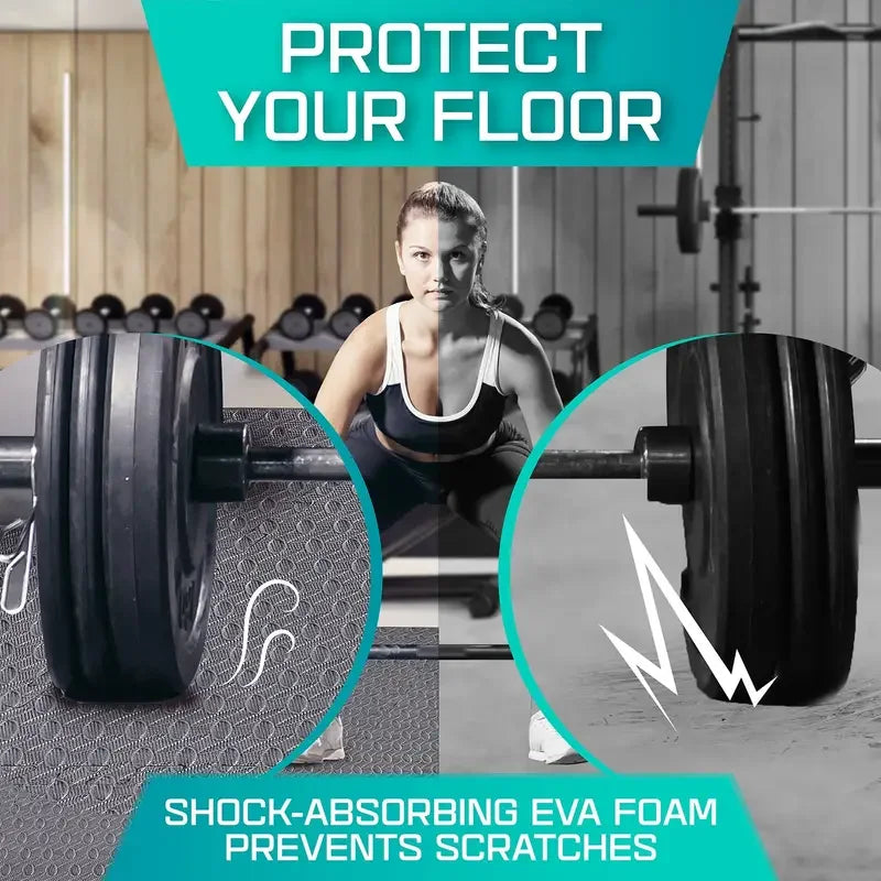 30x30cm EVA Foam Fitness Mat Waterproof Non-slip and Washable Yoga Mat Suitable for Home Gym with Free Side Strips Exercise Mat