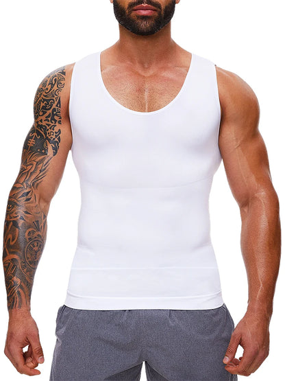 Men Body Shaper Slimming Compression Vest Undershirt Seamless Waist Trainer Tank Top Belly Control Workout Weight Loss Shapewear