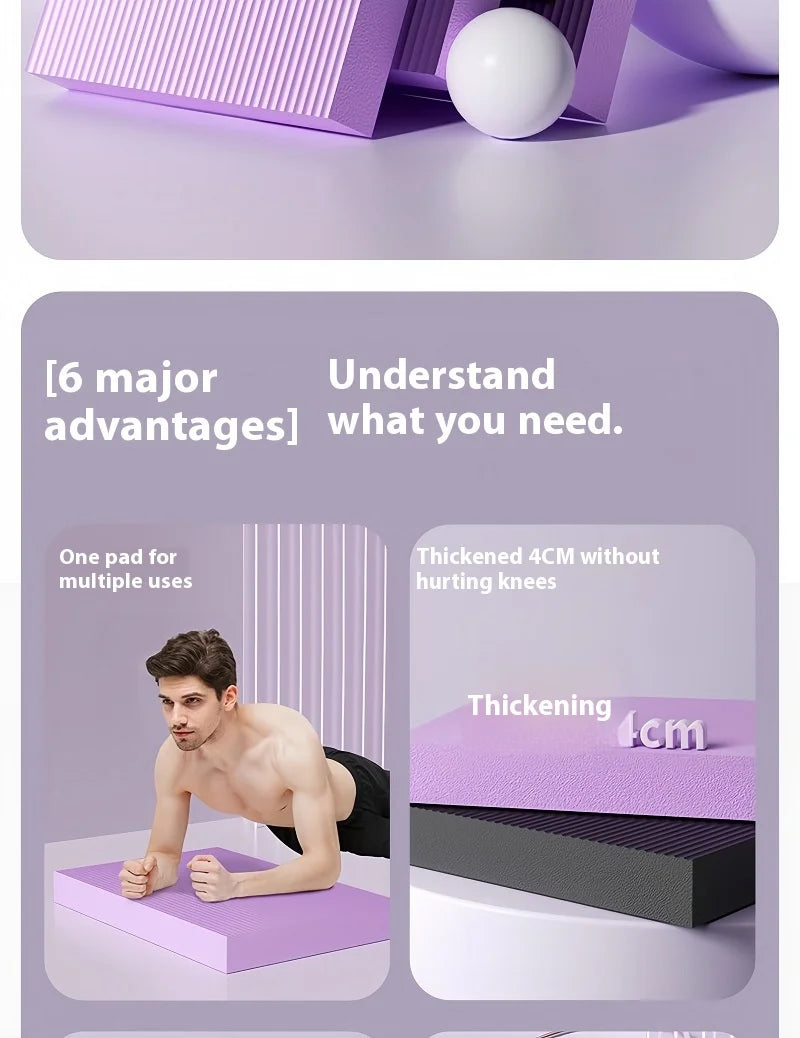 Yoga Mat Thicken Home Workout Balanced Gymnastics Mat Pilates Accessories Non-slip Abdominal Wheel Assisted Kneeling Pad Gym