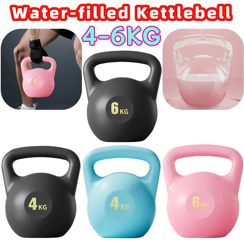 Water-filled Soft Kettlebell Versatile Shock-Proof Impact-Resistant Anti Slip Grip Hand Weights for Noise-Free Strength Training